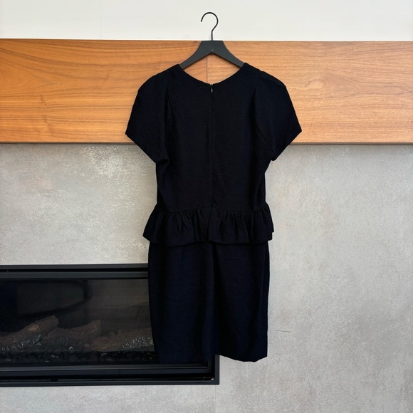 NWT Sandro Sheath Dress Black Peplum, Size 3/ US L-8 - Picture 8 of 13